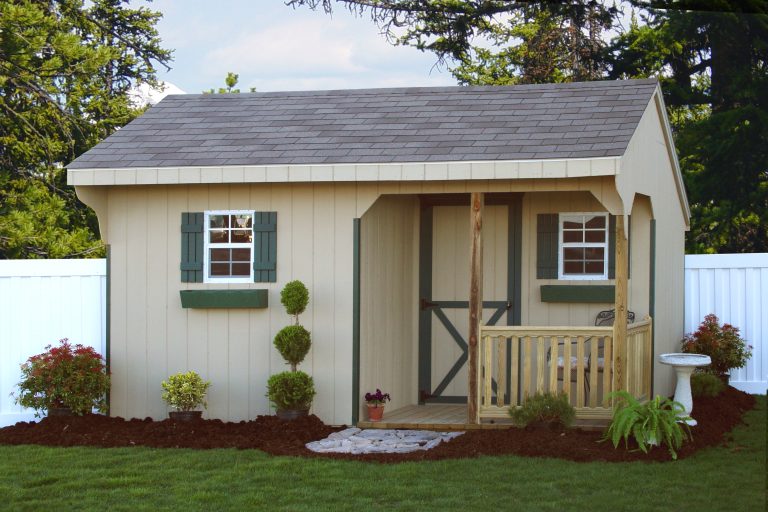 ideas for a garden shed with a porch