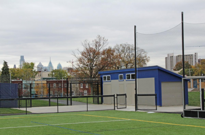 university sportsfield storage shed